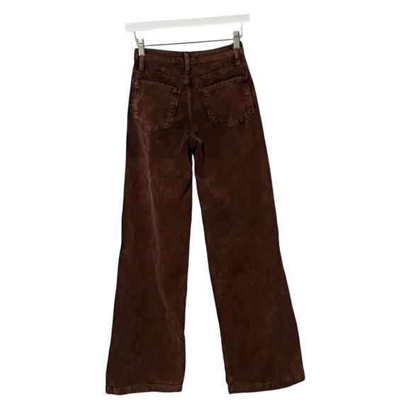 L'AGENCE WOMENS SIZE 23 SCOTTIE WIDE LEG CORDUROY JEANS IN SADDLE BROWN NEW - Picture 5 of 16